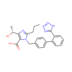 CCCc1nc([C@@H](C)O)c(C(=O)O)n1Cc1ccc(-c2ccccc2-c2nnn[nH]2)cc1 ZINC000013745661