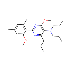 CCCc1nc(-c2c(C)cc(C)cc2OC)nc(OC)c1N(CCC)CCC ZINC000040429092