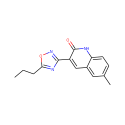 CCCc1nc(-c2cc3cc(C)ccc3[nH]c2=O)no1 ZINC000013126299