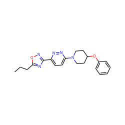 CCCc1nc(-c2ccc(N3CCC(Oc4ccccc4)CC3)nn2)no1 ZINC000028655407