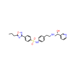 CCCc1nc(-c2ccc(S(=O)(=O)Nc3ccc(CCNC[C@H](O)c4cccnc4)cc3)cc2)no1 ZINC000029219497