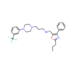 CCCc1nc(-c2ccccc2)c(CNCCCN2CCN(c3cccc(C(F)(F)F)c3)CC2)o1 ZINC000053293986