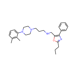 CCCc1nc(-c2ccccc2)c(CNCCCN2CCN(c3cccc(C)c3C)CC2)o1 ZINC000053297627