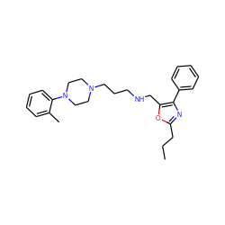 CCCc1nc(-c2ccccc2)c(CNCCCN2CCN(c3ccccc3C)CC2)o1 ZINC000053294992