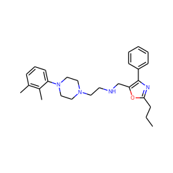 CCCc1nc(-c2ccccc2)c(CNCCN2CCN(c3cccc(C)c3C)CC2)o1 ZINC000053295779