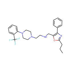 CCCc1nc(-c2ccccc2)c(CNCCN2CCN(c3ccccc3C(F)(F)F)CC2)o1 ZINC000053313987