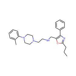 CCCc1nc(-c2ccccc2)c(CNCCN2CCN(c3ccccc3C)CC2)o1 ZINC000053298168