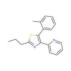 CCCc1nc(-c2ccccn2)c(-c2ccccc2C)s1 ZINC000000005807