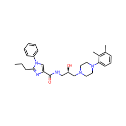 CCCc1nc(C(=O)NC[C@@H](O)CN2CCN(c3cccc(C)c3C)CC2)cn1-c1ccccc1 ZINC000115178615