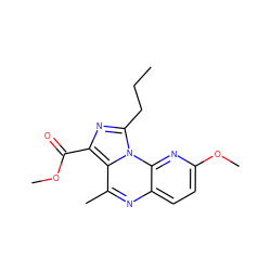 CCCc1nc(C(=O)OC)c2c(C)nc3ccc(OC)nc3n12 ZINC000049034611