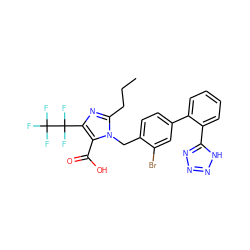 CCCc1nc(C(F)(F)C(F)(F)F)c(C(=O)O)n1Cc1ccc(-c2ccccc2-c2nnn[nH]2)cc1Br ZINC000026165577