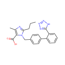 CCCc1nc(C)c(C(=O)O)n1Cc1ccc(-c2ccccc2-c2nnn[nH]2)cc1 ZINC000013745653