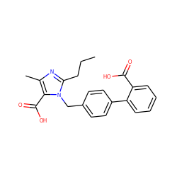 CCCc1nc(C)c(C(=O)O)n1Cc1ccc(-c2ccccc2C(=O)O)cc1 ZINC000013745619