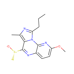 CCCc1nc(C)c2c([S@+](C)[O-])nc3ccc(OC)nc3n12 ZINC000049792584