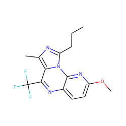 CCCc1nc(C)c2c(C(F)(F)F)nc3ccc(OC)nc3n12 ZINC000049045202