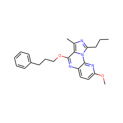 CCCc1nc(C)c2c(OCCCc3ccccc3)nc3ccc(OC)nc3n12 ZINC000049037503