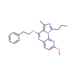 CCCc1nc(C)c2c(OCCc3ccccc3)nc3ccc(OC)nc3n12 ZINC000049045998