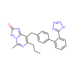 CCCc1nc(C)n2[nH]c(=O)nc2c1Cc1ccc(-c2ccccc2-c2nnn[nH]2)cc1 ZINC000000538309