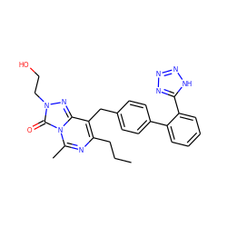 CCCc1nc(C)n2c(=O)n(CCO)nc2c1Cc1ccc(-c2ccccc2-c2nnn[nH]2)cc1 ZINC000013737982