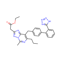 CCCc1nc(C)n2nc(CC(=O)OCC)nc2c1Cc1ccc(-c2ccccc2-c2nnn[nH]2)cc1 ZINC000003786597