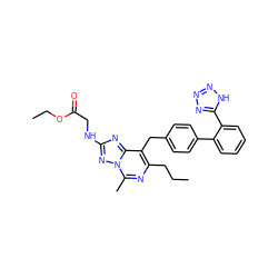 CCCc1nc(C)n2nc(NCC(=O)OCC)nc2c1Cc1ccc(-c2ccccc2-c2nnn[nH]2)cc1 ZINC000013737989