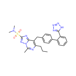 CCCc1nc(C)n2nc(S(=O)(=O)N(C)C)nc2c1Cc1ccc(-c2ccccc2-c2nnn[nH]2)cc1 ZINC000013737986