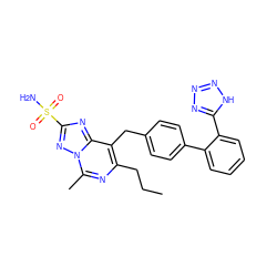 CCCc1nc(C)n2nc(S(N)(=O)=O)nc2c1Cc1ccc(-c2ccccc2-c2nnn[nH]2)cc1 ZINC000013737987