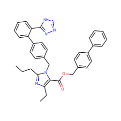 CCCc1nc(CC)c(C(=O)OCc2ccc(-c3ccccc3)cc2)n1Cc1ccc(-c2ccccc2-c2nnn[nH]2)cc1 ZINC000026293937