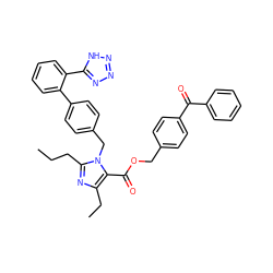 CCCc1nc(CC)c(C(=O)OCc2ccc(C(=O)c3ccccc3)cc2)n1Cc1ccc(-c2ccccc2-c2nnn[nH]2)cc1 ZINC000026294864