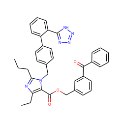 CCCc1nc(CC)c(C(=O)OCc2cccc(C(=O)c3ccccc3)c2)n1Cc1ccc(-c2ccccc2-c2nnn[nH]2)cc1 ZINC000026375830