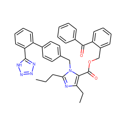 CCCc1nc(CC)c(C(=O)OCc2ccccc2C(=O)c2ccccc2)n1Cc1ccc(-c2ccccc2-c2nnn[nH]2)cc1 ZINC000026292465