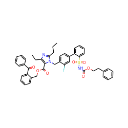 CCCc1nc(CC)c(C(=O)OCc2ccccc2C(=O)c2ccccc2)n1Cc1ccc(-c2ccccc2S(=O)(=O)NC(=O)OCCc2ccccc2)cc1F ZINC000095541816