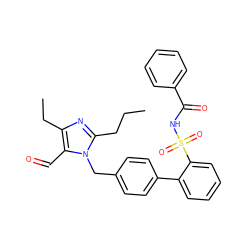 CCCc1nc(CC)c(C=O)n1Cc1ccc(-c2ccccc2S(=O)(=O)NC(=O)c2ccccc2)cc1 ZINC000026152540