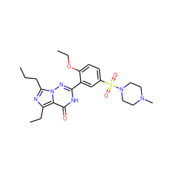 CCCc1nc(CC)c2c(=O)[nH]c(-c3cc(S(=O)(=O)N4CCN(C)CC4)ccc3OCC)nn12 ZINC000036242863