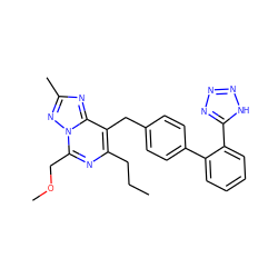 CCCc1nc(COC)n2nc(C)nc2c1Cc1ccc(-c2ccccc2-c2nnn[nH]2)cc1 ZINC000013737992