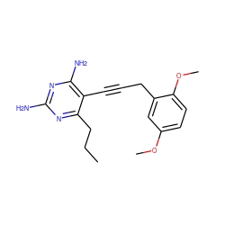 CCCc1nc(N)nc(N)c1C#CCc1cc(OC)ccc1OC ZINC000045484447