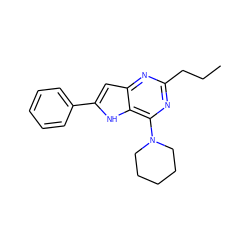 CCCc1nc(N2CCCCC2)c2[nH]c(-c3ccccc3)cc2n1 ZINC000013834937