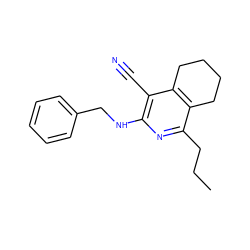 CCCc1nc(NCc2ccccc2)c(C#N)c2c1CCCC2 ZINC000020827537