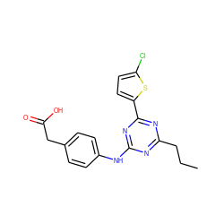 CCCc1nc(Nc2ccc(CC(=O)O)cc2)nc(-c2ccc(Cl)s2)n1 ZINC000143501555