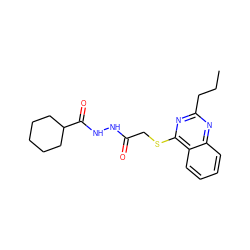 CCCc1nc(SCC(=O)NNC(=O)C2CCCCC2)c2ccccc2n1 ZINC000001342755