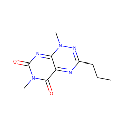 CCCc1nc2c(=O)n(C)c(=O)nc-2n(C)n1 ZINC000004512024