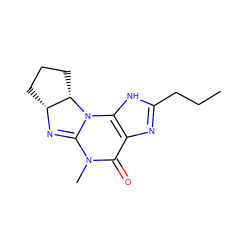 CCCc1nc2c([nH]1)N1C(=N[C@@H]3CCC[C@@H]31)N(C)C2=O ZINC000013763672