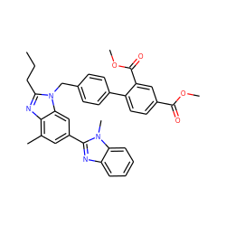 CCCc1nc2c(C)cc(-c3nc4ccccc4n3C)cc2n1Cc1ccc(-c2ccc(C(=O)OC)cc2C(=O)OC)cc1 ZINC000003940107