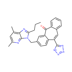 CCCc1nc2c(C)cc(C)nc2n1Cc1ccc2c(-c3nnn[nH]3)cc3ccccc3c(=O)c2c1 ZINC000013742174