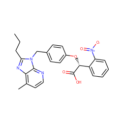 CCCc1nc2c(C)ccnc2n1Cc1ccc(O[C@@H](C(=O)O)c2ccccc2[N+](=O)[O-])cc1 ZINC000029335389