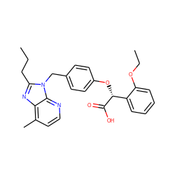 CCCc1nc2c(C)ccnc2n1Cc1ccc(O[C@@H](C(=O)O)c2ccccc2OCC)cc1 ZINC000029320235