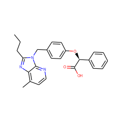 CCCc1nc2c(C)ccnc2n1Cc1ccc(O[C@H](C(=O)O)c2ccccc2)cc1 ZINC000034516930