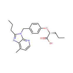 CCCc1nc2c(C)ccnc2n1Cc1ccc(O[C@H](CCC)C(=O)O)cc1 ZINC000029337455