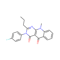 CCCc1nc2c(c(=O)c3ccccc3n2C)c(=O)n1-c1ccc(F)cc1 ZINC000002328613