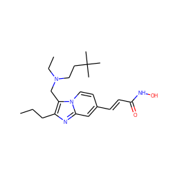 CCCc1nc2cc(/C=C/C(=O)NO)ccn2c1CN(CC)CCC(C)(C)C ZINC000143355035